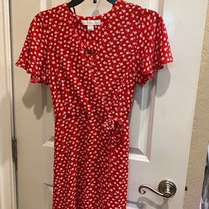 Dress, Red Dress with flowers, Size Small